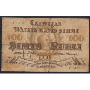 Lettland, 100 Rubel, 1919, F
