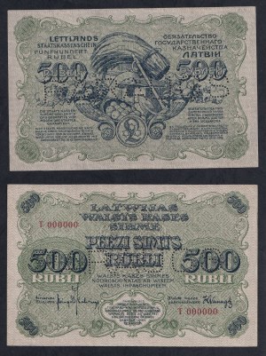 Latvia, 500 Rubles, 1920, AU-XF, SPECIMEN
