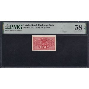 Latvia, 5 Kapeikas, 1920, Choice About UNC 58 EPQ