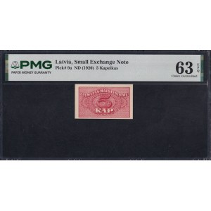 Latvia, 5 Kapeikas, 1920, Choice UNC 63 EPQ