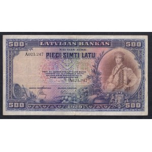 Latvia, 500 Latu, 1929, VF