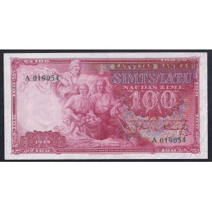 Latvia, 100 Latu, 1939, XF-UNC
