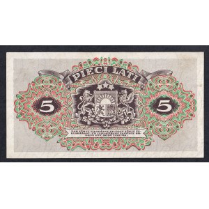 Latvia, 5 Lati, 1940, XF