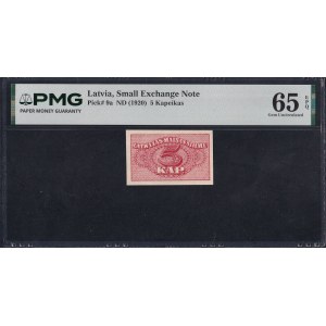 Lotyšsko, 5 kopiek, 1920, Gem UNC 65 EPQ