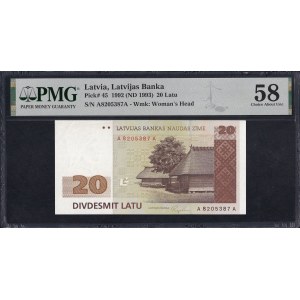 Lettonia, 20 lats, 1992 (1993), Choice, riguardo alla UNC 58