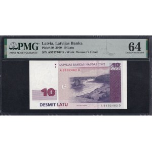 Latvia, 10 Latu, 2000, Choice UNC 64