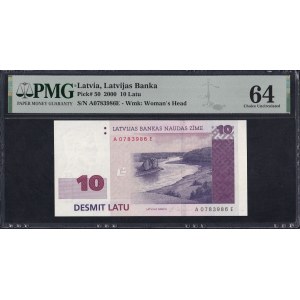 Latvia, 10 Latu, 2000, Choice UNC 64