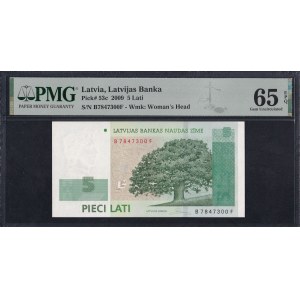 Latvia, 5 Lati, 2009, Gem UNC 65 EPQ