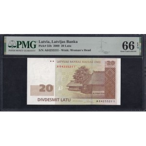 Lotyšsko, 20 lat, 2009, Gem UNC 66 EPQ
