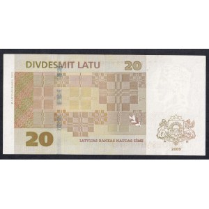 Latvia, 20 Latu, 2009, XF, Replacement