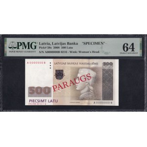 Latvia, 500 Latu, 2008, Choice UNC 64, RARE, SPECIMEN