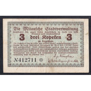 Latvia - Mitava, 3 Kopek, 1915, XF
