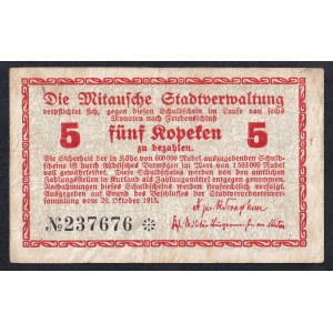 Latvia - Mitava, 5 Kopek, 1915, VF
