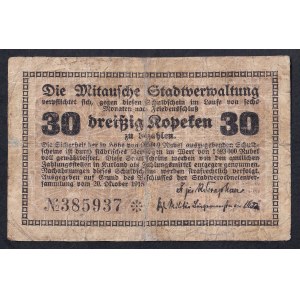 Lotyšsko – Mitava, 30 kopějek, 1915, F