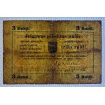 Latvia - Mitava, 3 Rubles, 1915, F-VG