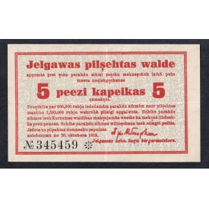 Latvia - Mitava, 5 Kopeken, 1915, XF