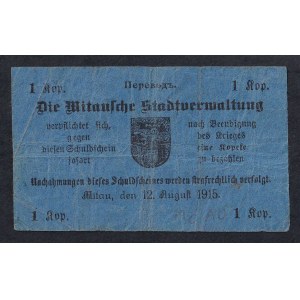 Latvia - Mitava, 1 Kopeken, 1915, F