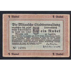 Latvia - Mitava, 1 Ruble, 1915, F-VF
