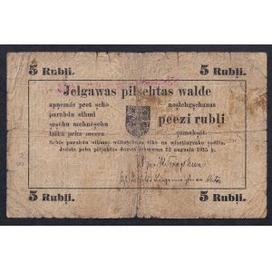 Latvia - Mitava, 5 Rubles, 1915, F-VG