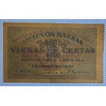 Lituanie, 1 centas, 1922, XF