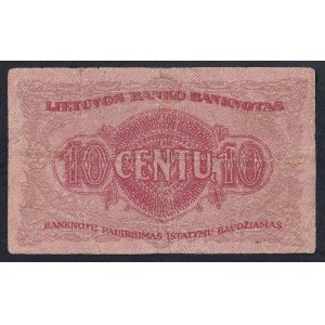 Lithuania, 10 Centu, 1922, VF