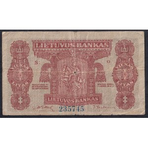 Lithuania, 1 Litas, 1922, F