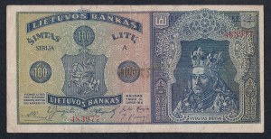 Lithuania, 100 Litu, 1922, F