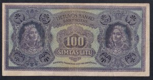 Lithuania, 100 Litu, 1922, F