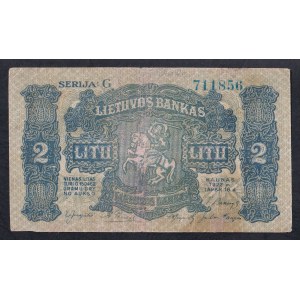Lithuania, 2 Litu, 1922, F