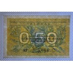 Lithuania, 0.5 Talonas, 1991, XF-AU, ''Valstybinis'', ERROR, SERIES NUMBER