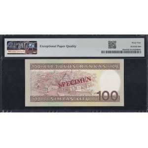 Lithuania, 100 Litu, 1991 (1993), Choice UNC 64 EPQ, SPECIMEN