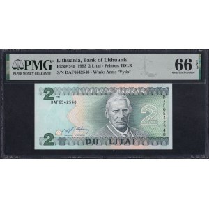 Lithuania, 2 Litai, 1993, PMG, 66 EPQ