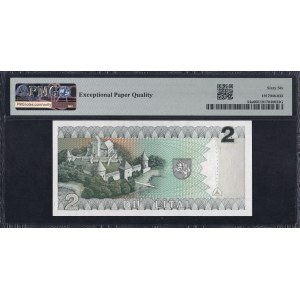 Lithuania, 2 Litai, 1993, PMG, 66 EPQ