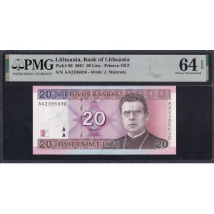 Lithuania, 20 Litu, 2001, Choice UNC 64 EPQ