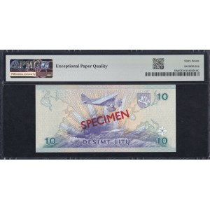 Litva, 10 litů, 1997, Superb Gem UNC 67 EPQ, SPECIMEN