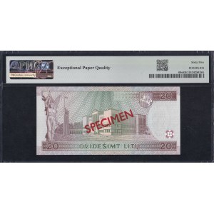 Lithuania, 20 Litu, 1997, Gem UNC 65 EPQ, SPECIMEN