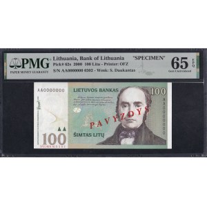 Litva, 100 litů, 2000, Gem UNC 65 EPQ, VZOREK