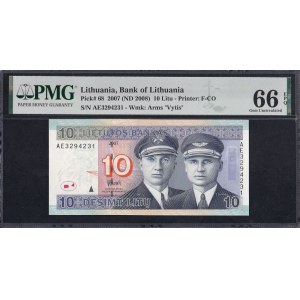 Lithuania, 10 Litu, 2007 (2008), Gem UNC 66 EPQ