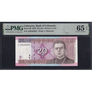 Lithuania, 20 Litu, 2007, Gem UNC 65 EPQ
