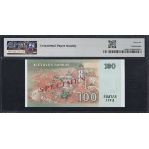 Litva, 100 litov, 2007, Gem UNC 66 EPQ, VZORKA