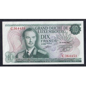 Luxembourg, 10 Francs, 1967, UNC-XF