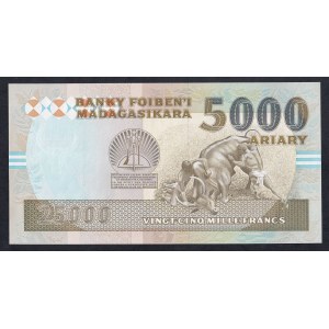 Madagascar, 25.000 franchi = 5.000 ariary, 1993, UNC