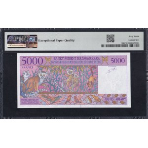 Madagascar, 5000 Francs = 1000 Ariary, 1995, Superb Gem UNC 67 EPQ