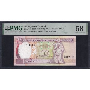 Malta, 2 Liri, 1967 (1989), Choice About UNC 58
