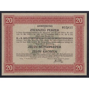 Montenegro, 20 Perper, 1917, aUNC