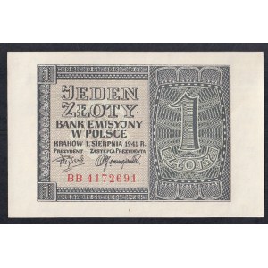 Poland, 1 Zloty, 1941, UNC