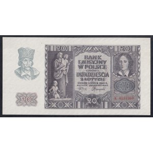 Poland, 20 Zlotych, 1940, UNC