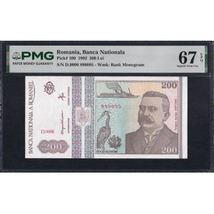 Romania, 200 Lei, 1992, Superb Gem UNC 67 EPQ