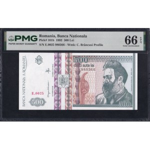 Roumanie, 500 lei, 1992, Gem UNC 66 EPQ