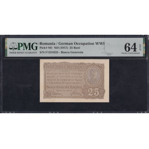 Romania, 25 Bani, 1917, Choice UNC 64 EPQ